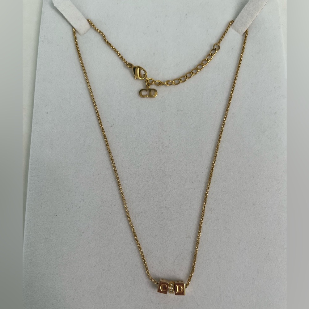 Authentic Christian Dior Cube Necklace
